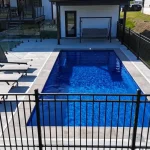 Mova fiberglass inground pool, model 12x28, Diamond finish in Fond Marin, installed by PurPiscine