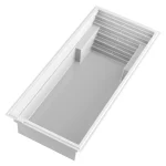 Piscine creusée en fibre de verre Mova, modèle 12x28, vue d’angle