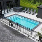 Mova fiberglass inground pool, model 12x24, Diamond finish in Loup Gris, installed by David veilleux