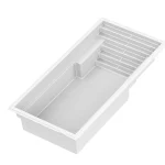 Piscine creusée en fibre de verre Mova, modèle 12x24 - Pente, vue d’angle