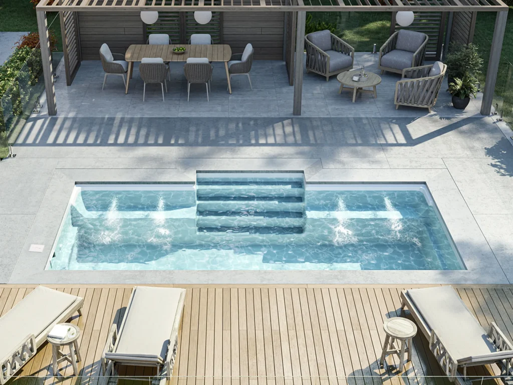 12x22 Pool with optional massaging jets - Cloud white