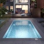 Piscine creusée en fibre de verre Mova, modèle 12x24 - Pente, finition Diamant couleur Mova