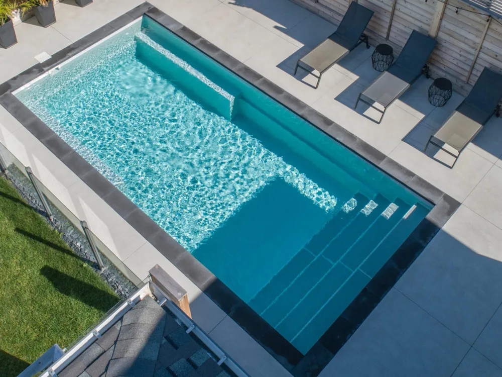 13x27 Flat bottom pool - Wispy grey