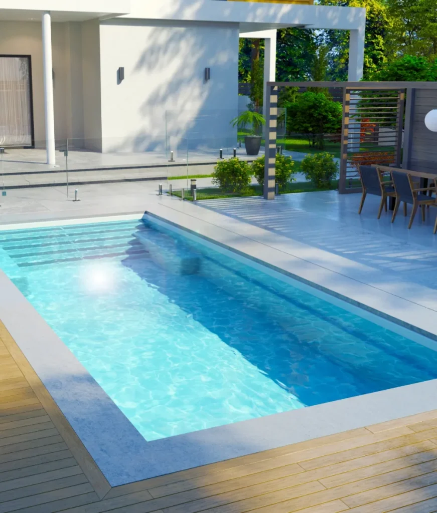 12x28 Flat bottom pool - Wispy grey